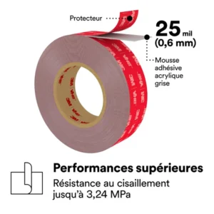Adgésif double face VHB MAX-060 - 12mm x 33m x 0,6mm