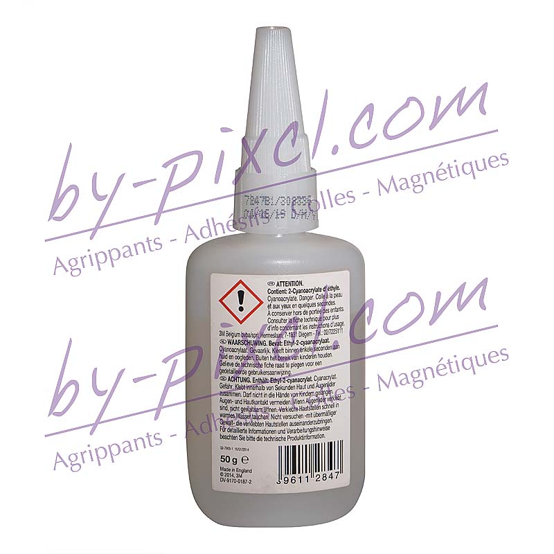 Colle super glue plastiques et caoutchoucs - PR100 - bidon de 50 g -  by-pixcl