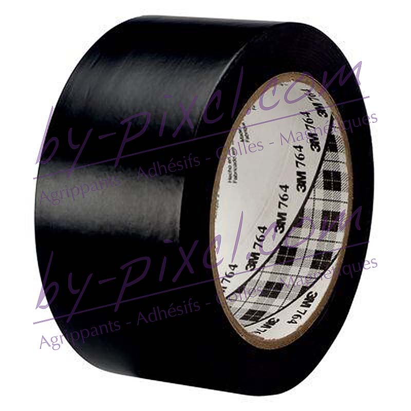 Ruban vinyle adhésif 3M 764 - noir - 50mm x 33m - à l'unité - by-pixcl