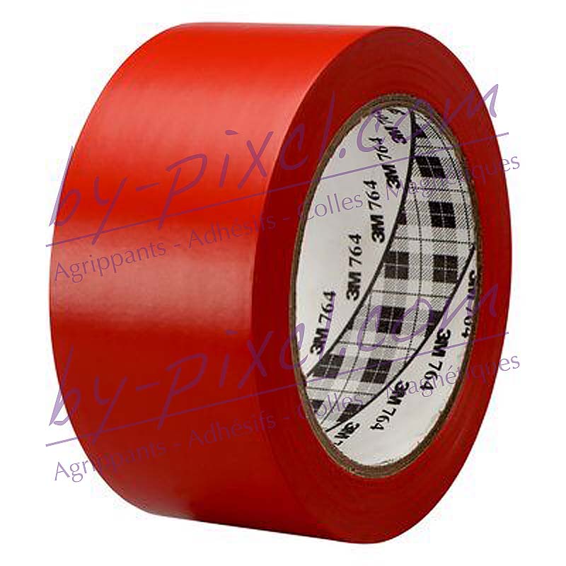 Ruban vinyle adhésif 3M 764 - rouge - 50mm x 33m - Carton de 24 - by-pixcl