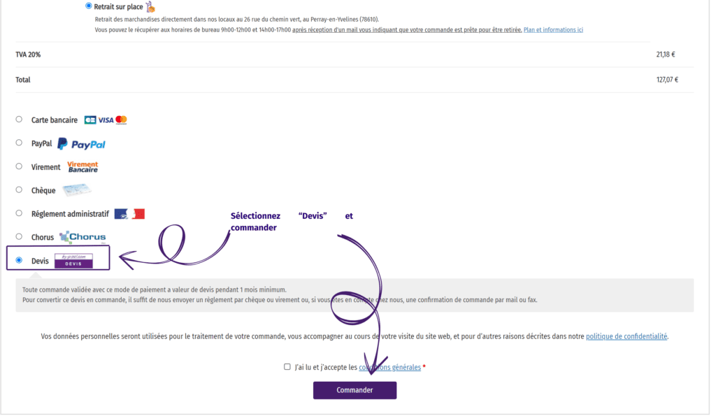 Pas à pas pour faire le devis