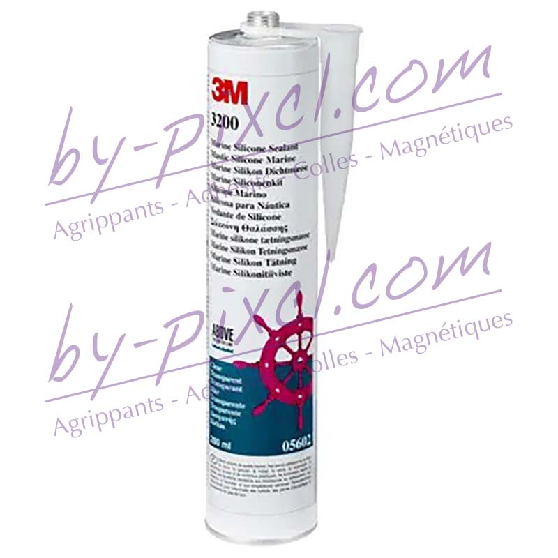 Colle mastic silicone 3M 3200 pour la marine - transparent - tube de 280 ml  - carton de 24 - by-pixcl