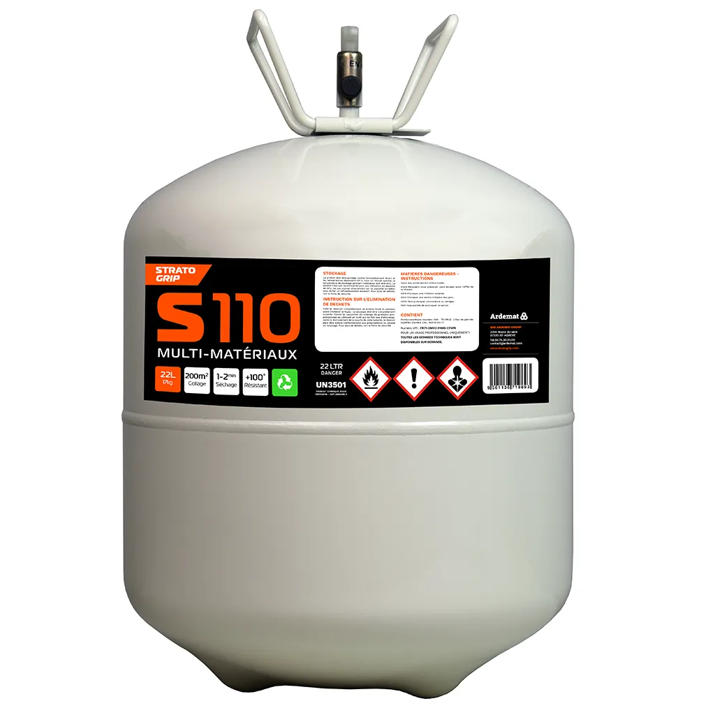 Colle en aérosol Stratogrip S110 Multi-matériaux - incolore - Bonbonne de 22 L
