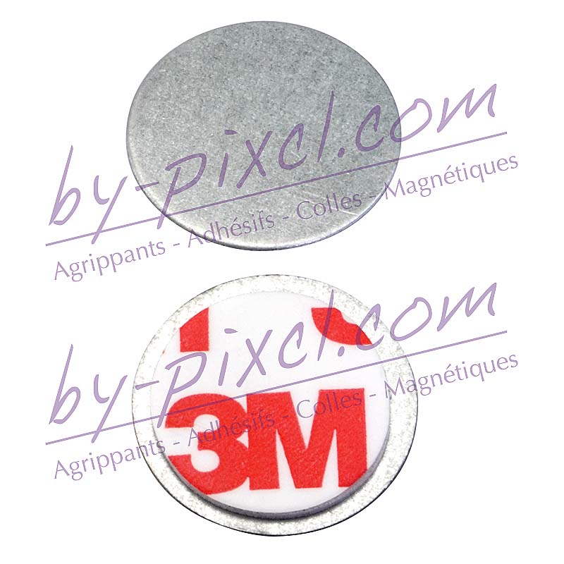 Aimant rond adhésif fin - Ø 10 x 1 mm face sud - à l'unité - by-pixcl