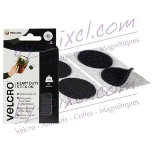 10 pastilles velcro rondes 35mm /blanc, noir / Scratch velcro