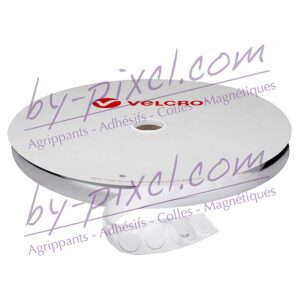 Velcro en pastilles autocollantes/adhésives scratch blanc 19mm par