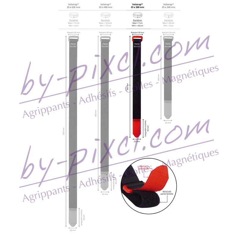 Lot De 10 Sangles Velcro Pour Vélo - Nylon, 4 Tailles (20 à 60 Cm)