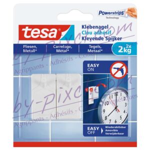 tesa Powerstrips Crochet fixation plafond, 0,5 kg