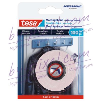 tesa-powerstrips-lisse-double-face-de-fixation-carrelage-metal-100kg-1-5mx19mm