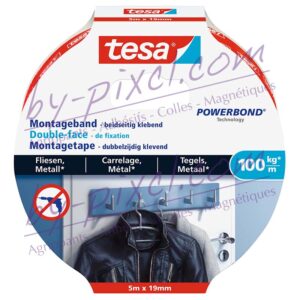 tesa-powerstrips-lisse-double-face-de-fixation-carrelage-metal-100kg-5mx19mm