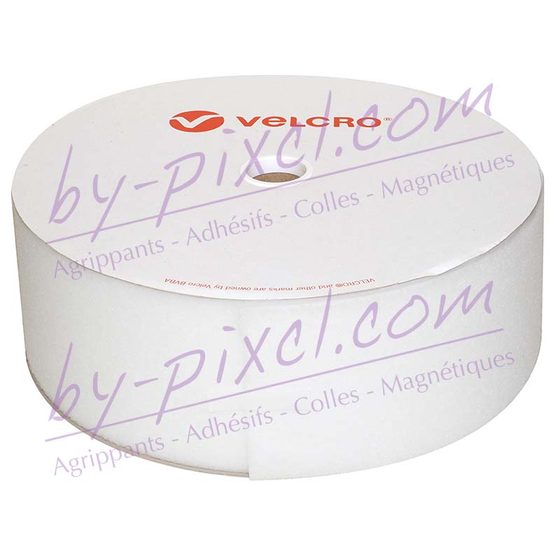 Auto-agrippant à coudre de marque VELCRO® extra-fin Sleek & Thin™ - blanc -  25mm x 25m - velours - by-pixcl