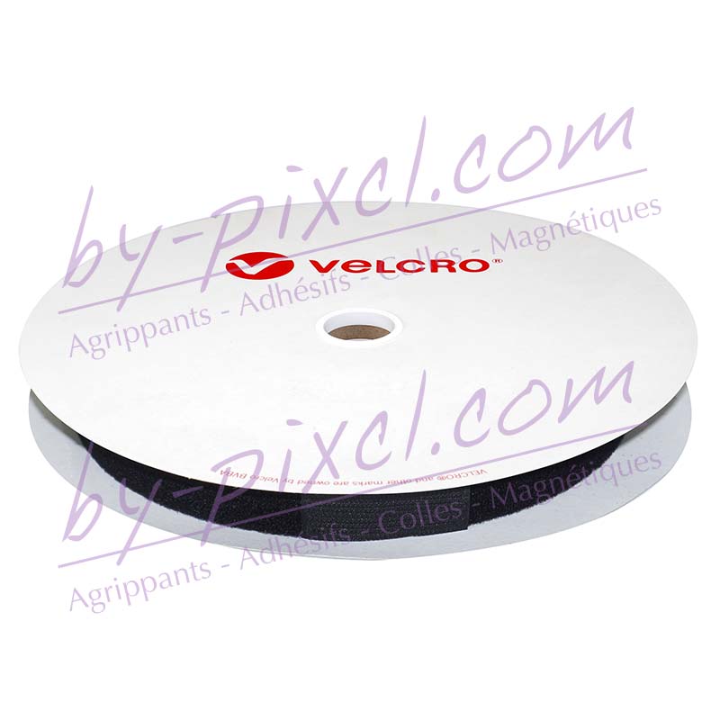 Velcro autocollant 20 mm Blanc velours - 25 m