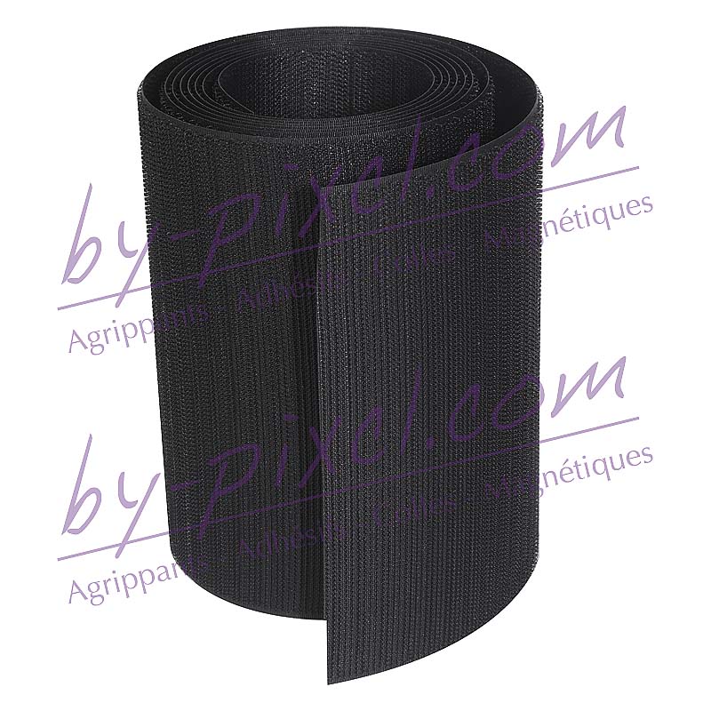 Bande adhésive scratch velcro auto agrippant noir 2cm x 5m CROCHET X