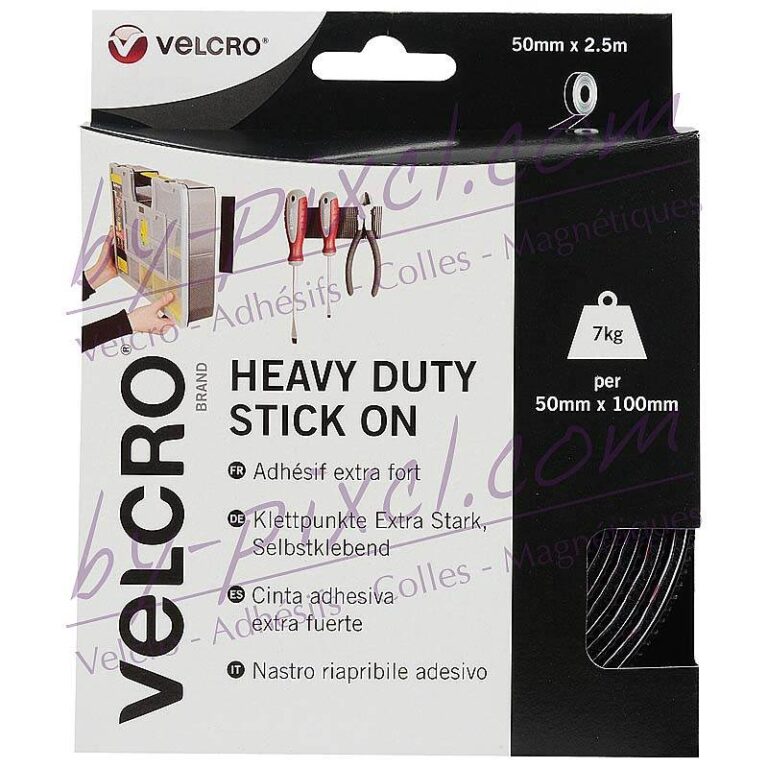 Bande auto agrippant adhésivée et velcro adhésif, en noir et blans, en 20mm et 25mm