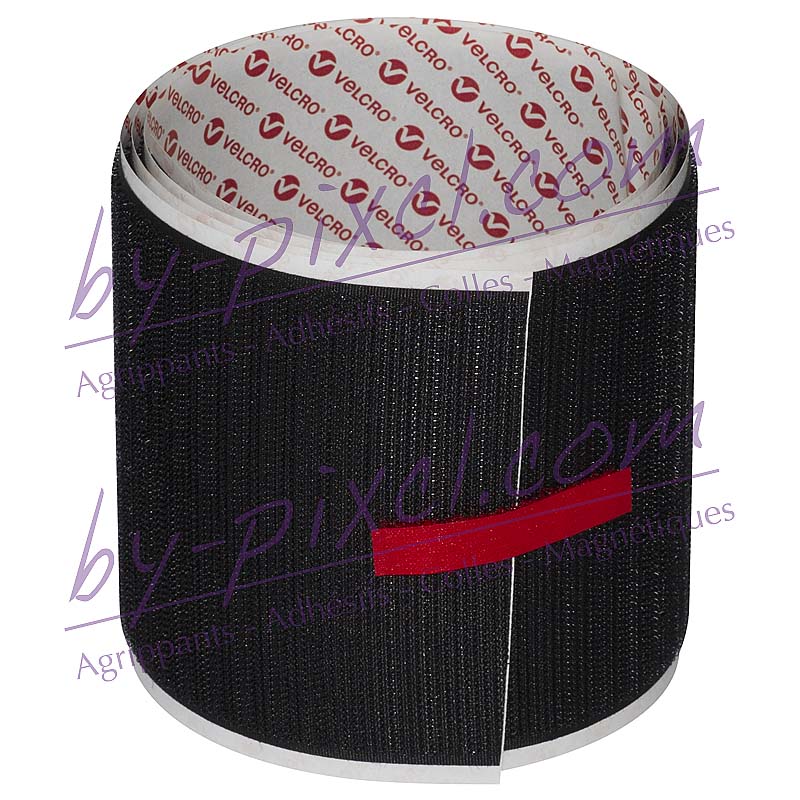 Auto-agrippant adhésif de marque VELCRO® PS14 - noir - 150mm x 1m - crochet  - by-pixcl