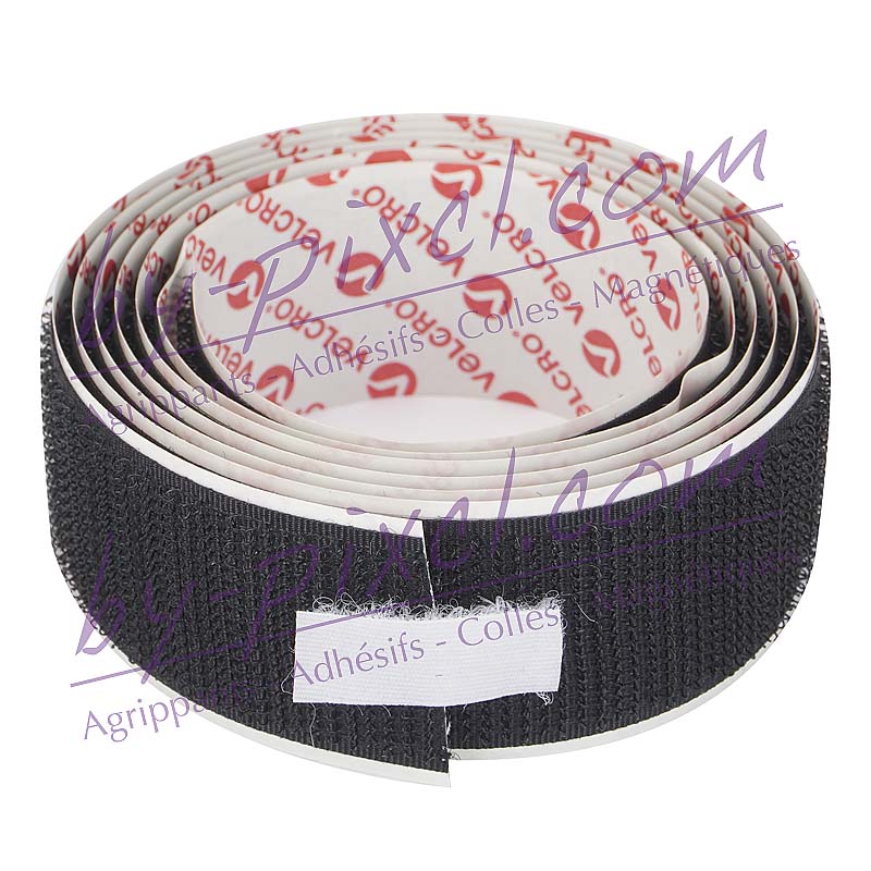 Auto-agrippant adhésif de marque VELCRO® PS30 - noir - 25mm x 1m