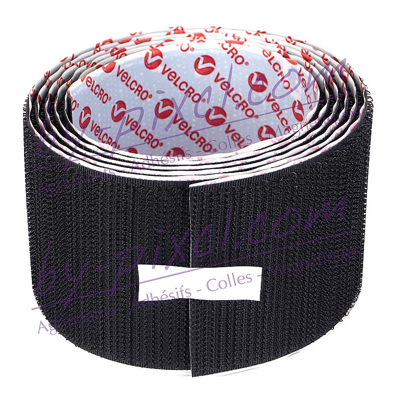 Auto-agrippant à coudre de marque VELCRO® - Noir - 100mm x 25m - boucle -  by-pixcl