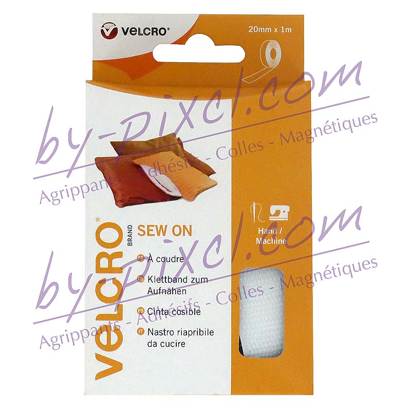 Bande Adhesif Velcro 20 mm de 1Mètre Blanc Coloris - Blanc