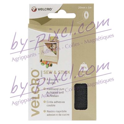 velcro-mixte-noir-1m