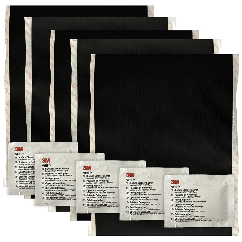 Auto-agrippant adhésif de marque VELCRO® pour ponceuse 150mm x 20cm x 5 - noir