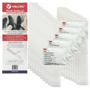 Velcro pour semelle orthopédique 25mm x 20cm x 10 - agrippant couple fin - blanc