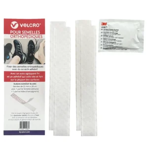 Velcro pour semelle orthopédique 25mm x 20cm x2 - agrippant couple fin - blanc