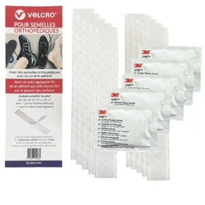 Velcro pour semelle orthopédique 25mm x 20cm x 5 - agrippant couple fin - blanc