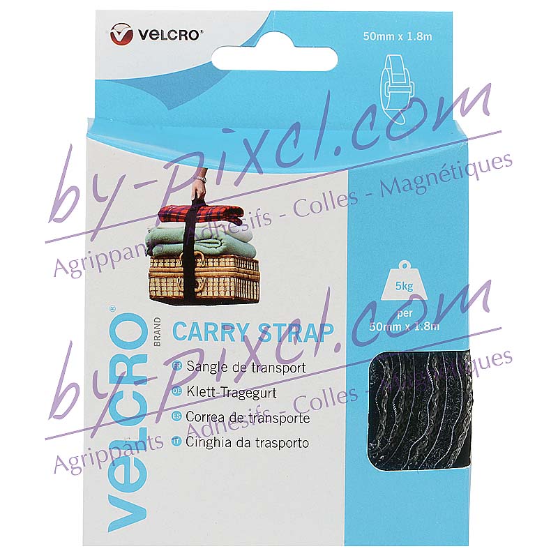 Sangle de transport VELSTRAP® de marque VELCRO® - noir - 50mm x 1