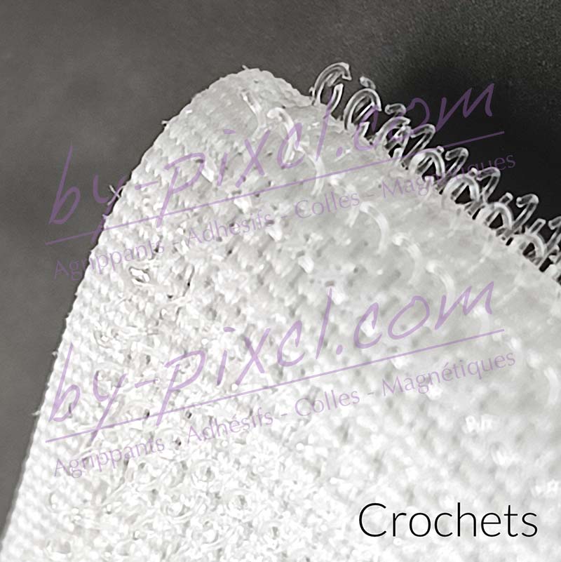 Bande scratch à coudre 30 mm Blanche crochet - 1 m